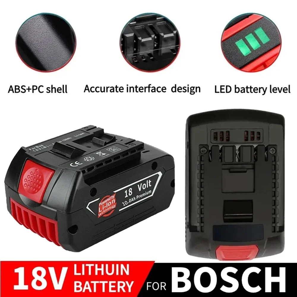 BAT610G+AL1820CV for Bosch battery professional 18V 6.0AH Li-ion battery replacement with LED & charger 14.4V-18V