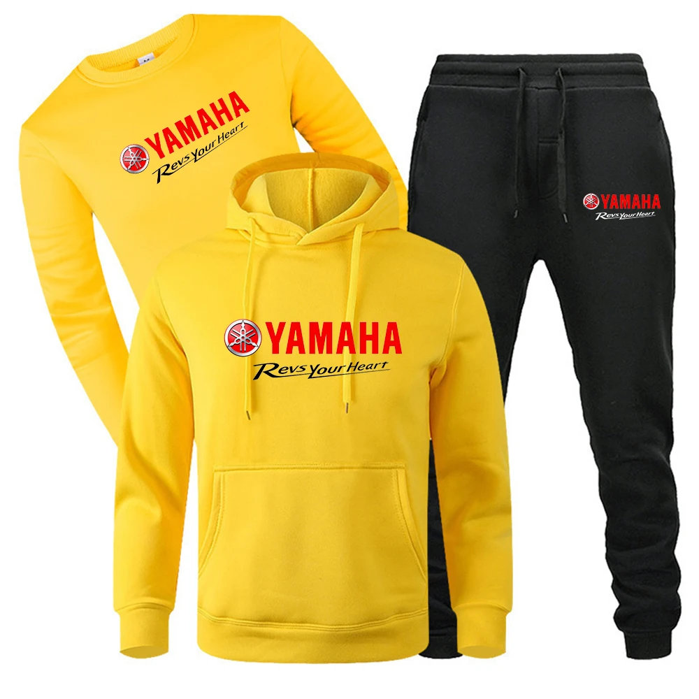 2025 new Yamaha logo printed men's three piece set autumn and winter printed men's three piece set comfortable, casual, fashiona
