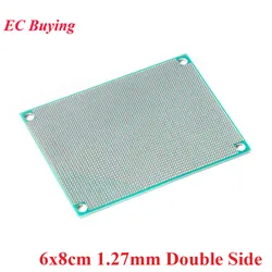 6x8cm Double Side Prototype PCB diy Universal Printed Circuit Board 1.27MM 6*8cm Electronic Prototyping Copper Plate Protoboard