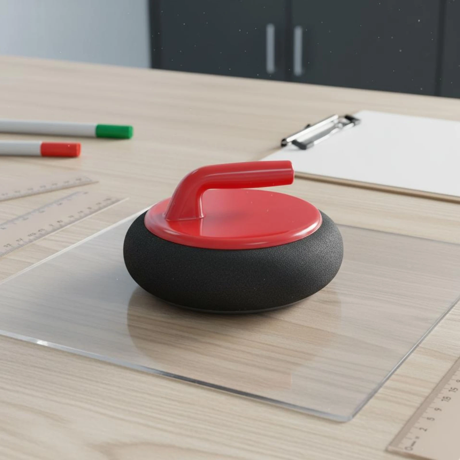 Iceless Floor Curling Set Home Enjoyment Mini Curling Game Desktop Shuffleboard Game for Home, Party view 5