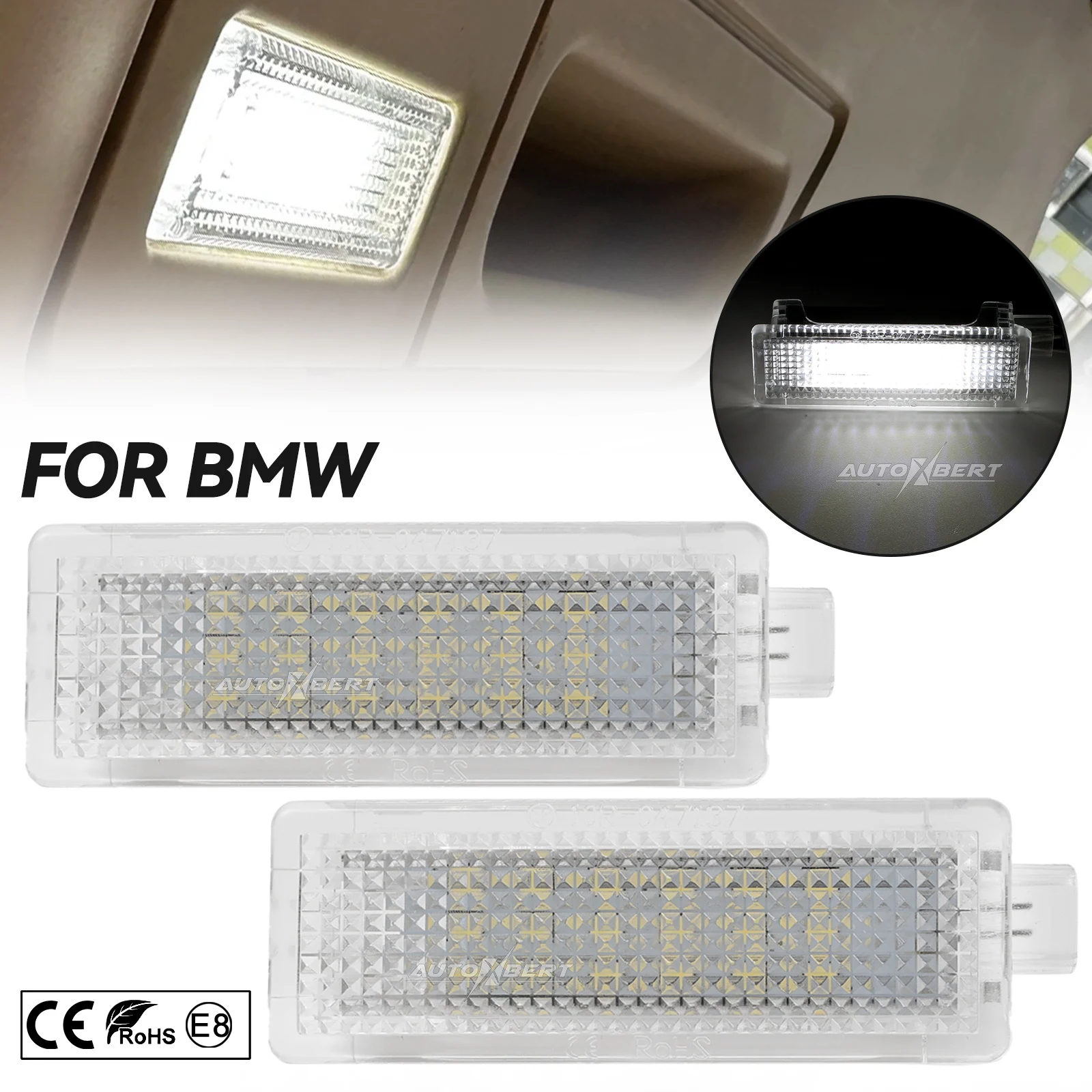 2x LED Interior Courtesy Door Lamp Trunk Footwell Light For BMW 1 3 5 6 7 Series E81 E87 E90 E91 E93 E60 E61 E63 E64 E65 F01 F02