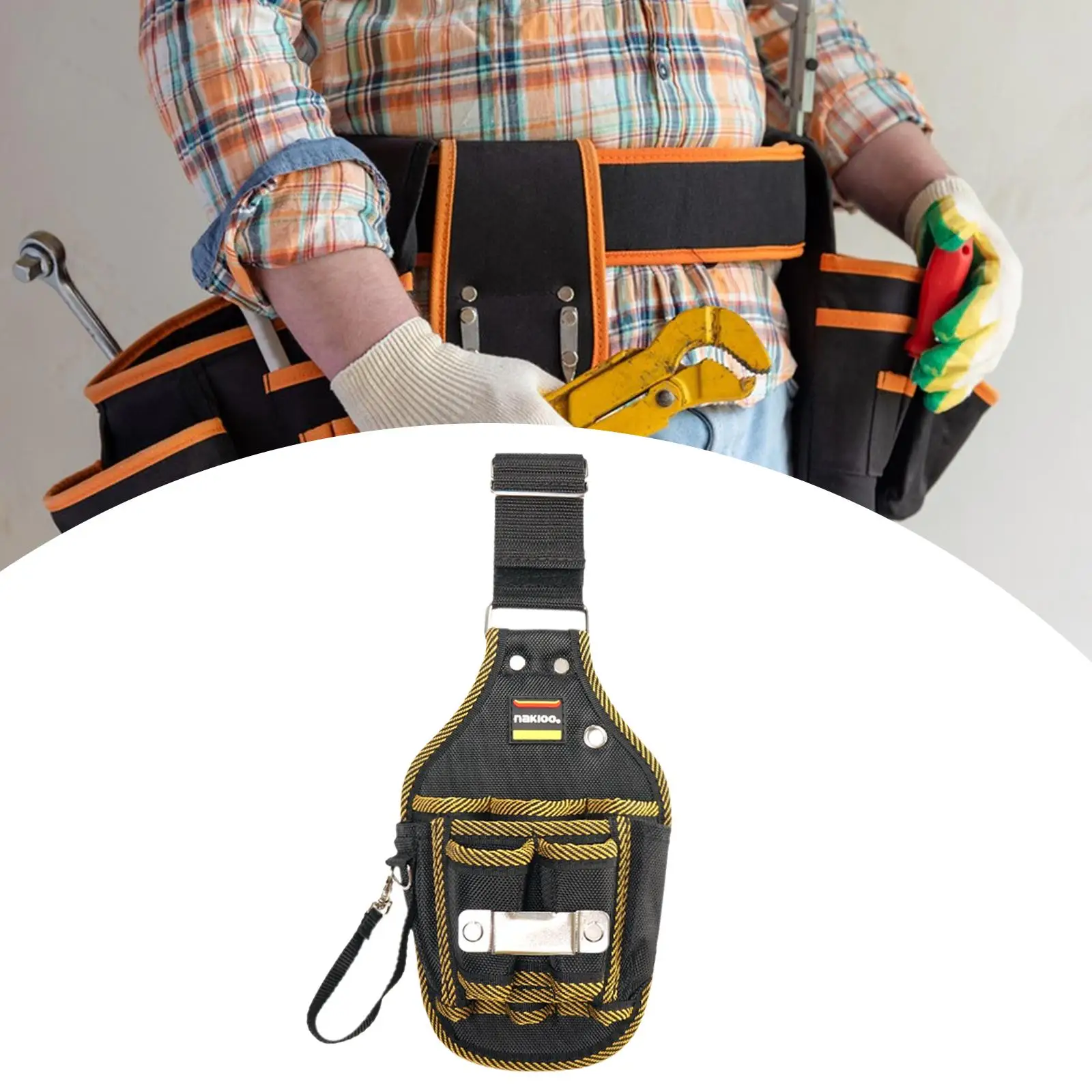 Tool Belt Electrician Tools Bag Reusable Organization Hardware Bag Waist Tool Pouch for Construction Workers Handyman Roofer