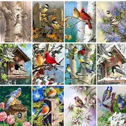 GATYZTORY Paint By Number Animals Birds Drawing On Canvas DIY Pictures By Numbers Landscape Kits HandPainted Painting Art Gift