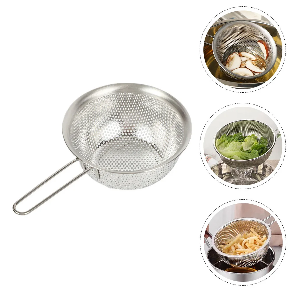 

Stainless Steel Drain Basket Smooth Edges No Burr Waterproof Moisture Proof Kitchen Gadget For Fruit Vegetable Rice