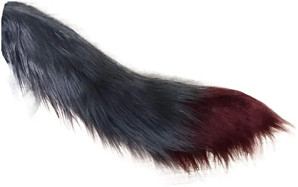 Game Arknights Texas Cosp Prop Gray and Wine Red Plush Tail Ears New Skin Cosplay Props Cosplay Costume Accessories Fans Gifts