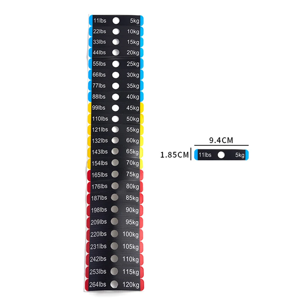 1PC Fitness Equipment Weight Stickers Gym Weight Stack Labels Number Stickers 5-120kg Fitness Equipment Labels Sweat Resistant