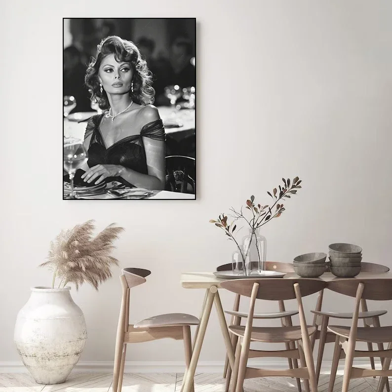 الممثل الإيطالي صوفيا لورين ملصق طباعة قماش صور المنزل لغرفة المعيشة وغرفة النوم جدار ديكور حديث بدون إطار اللوحة #3