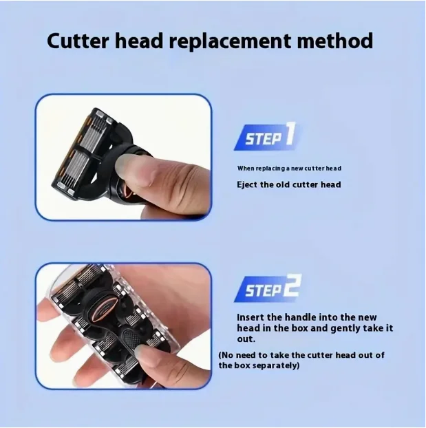 Classic Safety Razor for Men - 6 Layer Green Manual Shaver with 1 Handle 4 Included Blades Hair Removal Tool