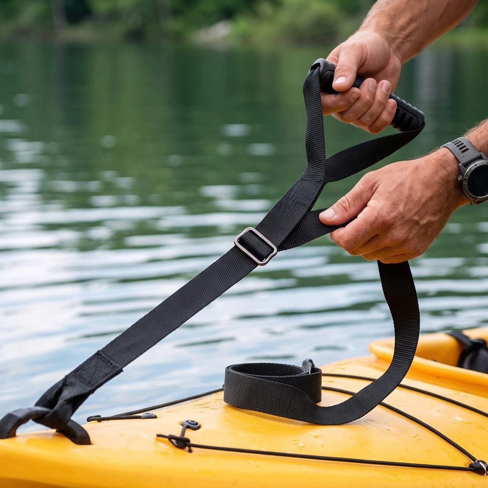Kayak Assist Strap with Handle Heavy-Duty Kayak Drag Strap Watercraft Drag Handle Compact Practical for Kayakers, Kayaking