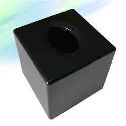 Tissue Box Holder Square Tissue Box Cover Tissue Dispenser Box for for Bathroom Bathroom Vanity Countertop ( Black )