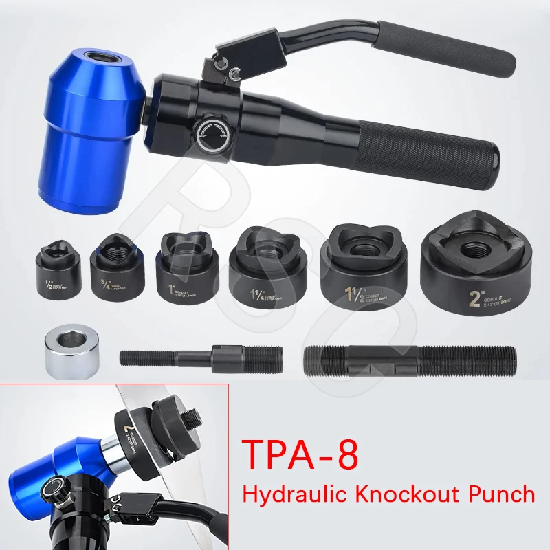 

TPA-8 Hydraulic Knockout Punch 22.5-61.5mm 1/2-2 Inch for 3.5mm Mild Steel Sheet Hole Digger