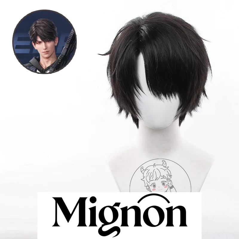 Love and Deepspace Brother Xia Yizhou Cosplay Wig Teased Roots Short Hair Stock Halloween Gift