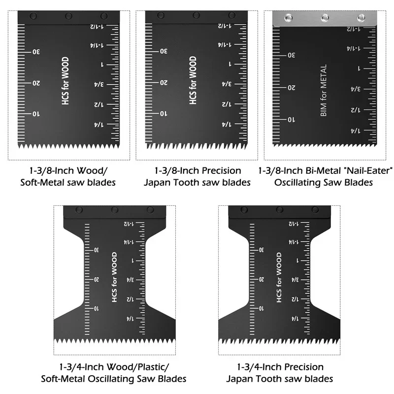 100-20 Pack Multifunctionele Zaagbladen Oscillerend Mes Bi-metaal Precisie Zaaggereedschap voor dewalt Vernieuwer Snijden Accessoires