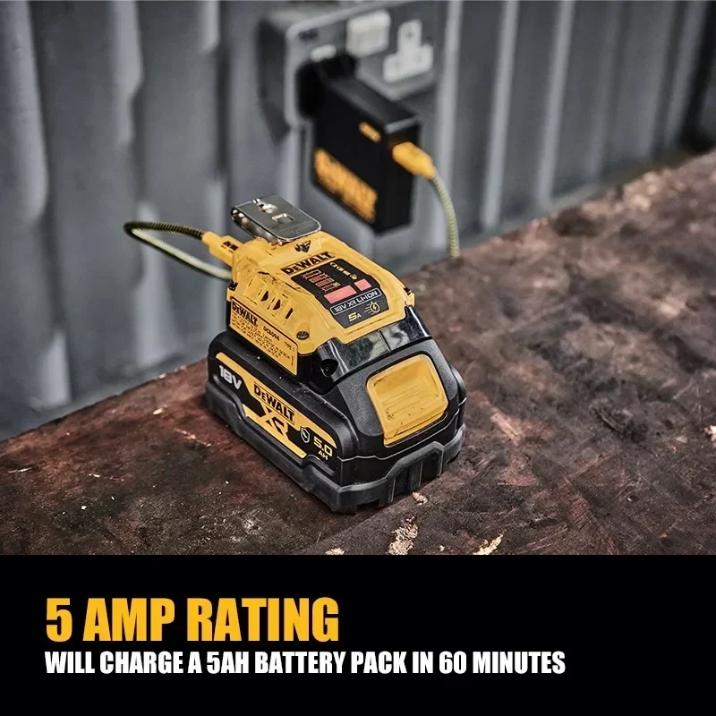 Imagem -02 - Dewalt Usb Power Delivery Charger Dcb094 20v Max Lithium Ion Dewalt Acessórios Ferramenta Elétrica Usb-c Port Dcb094k 18v xr