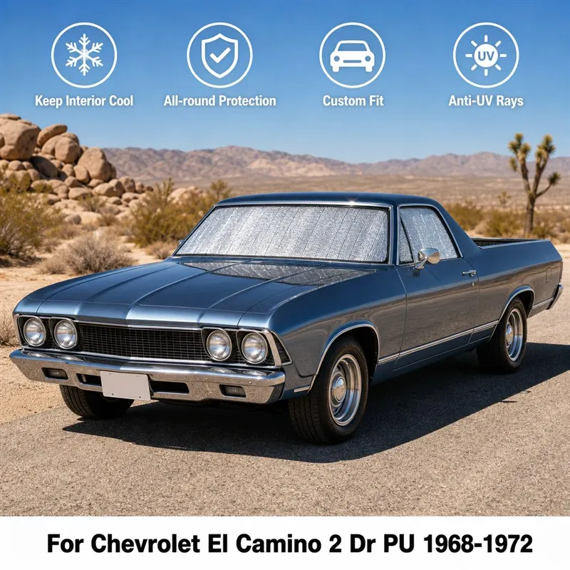 

For Chevrolet El Camino 2 Dr PU 1968-1972 Full Set Car Window Sunshades UV Block Privacy Heat Insulated Foldable Car Curtain