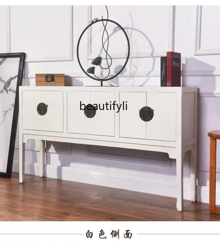 

zxqNew Chinese solid wood porch cabinet Antique and old foyer cabinet Modern Chinese living room decoration cabinet