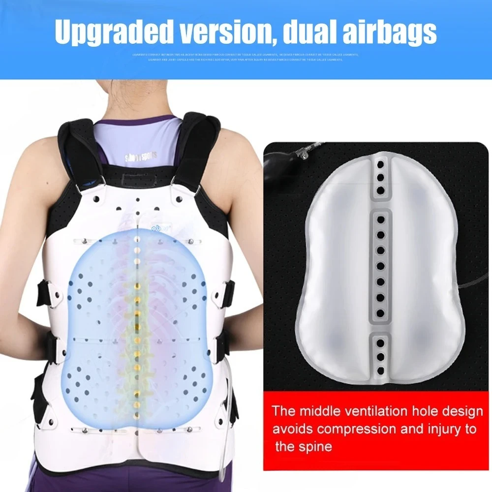 Inflatable Thoracolumbar Fixed Spinal Adjustable Back Brace for Kyphosis Mild Scoliosis Post Surgery Support Hunchback