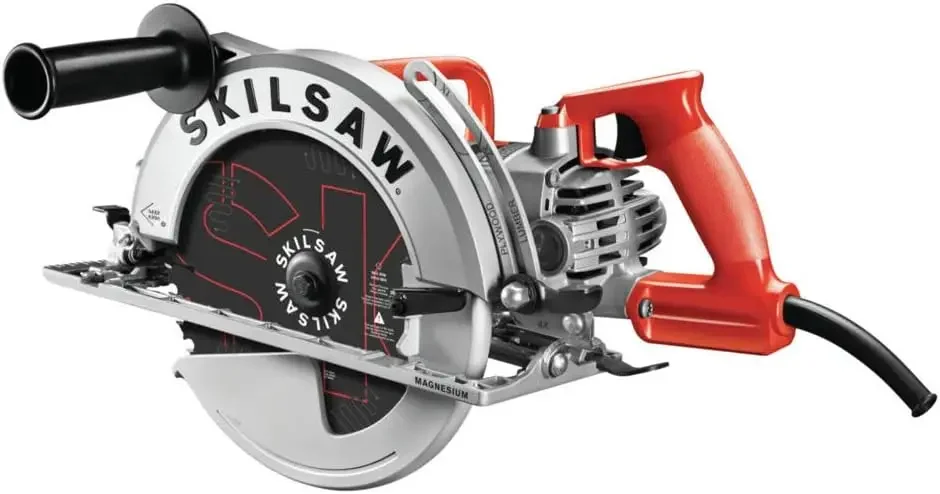 SKILSAW SPT70WM-01 15 Amp 10-6/1/4 "Magnesium sawatch Worm Drive Circular Saw, perak