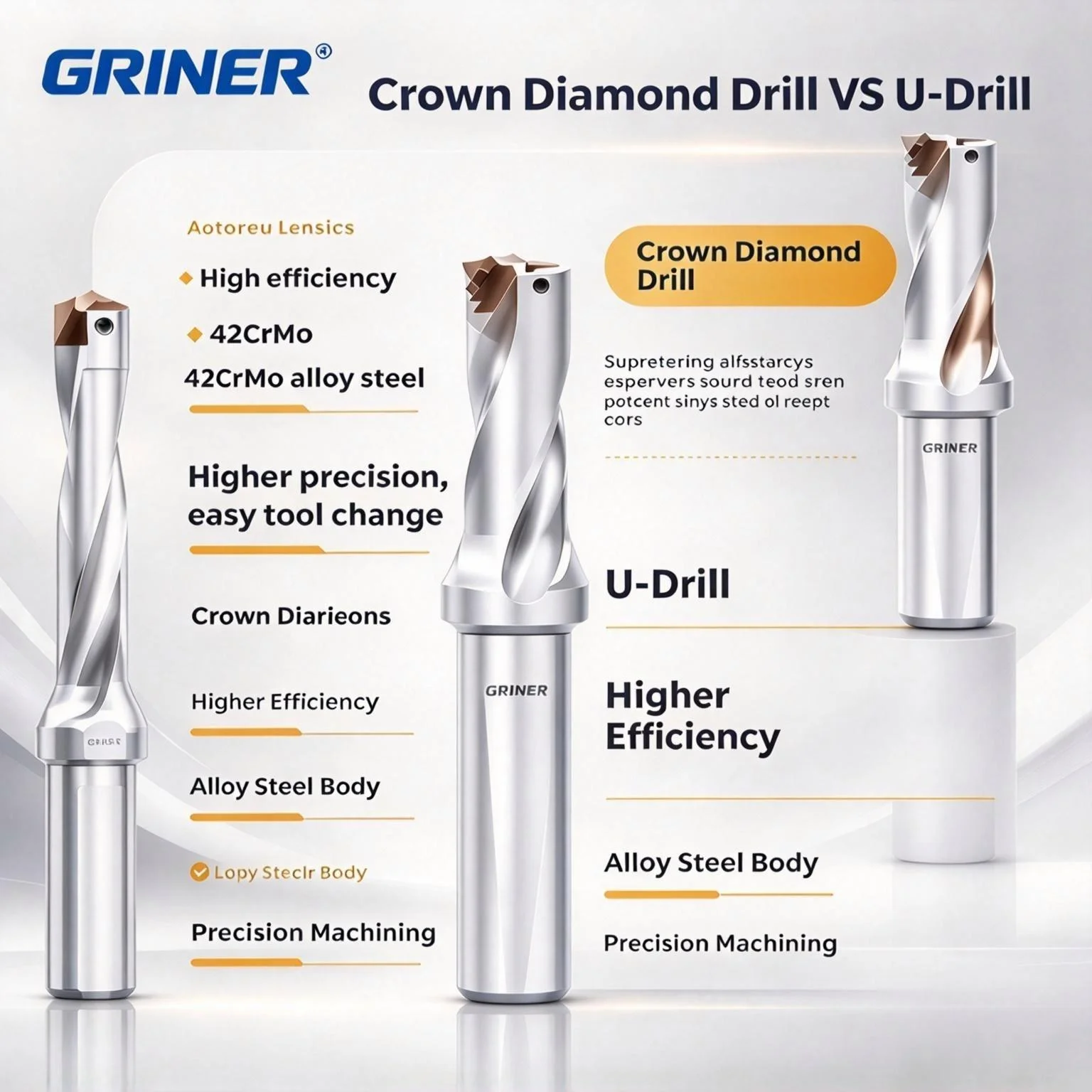 JCD Crown Drill Dual Hole Internal Cooling High Precision High Efficiency Violent U Drill 3D 5D 8D 10D Deep Hole Drilling