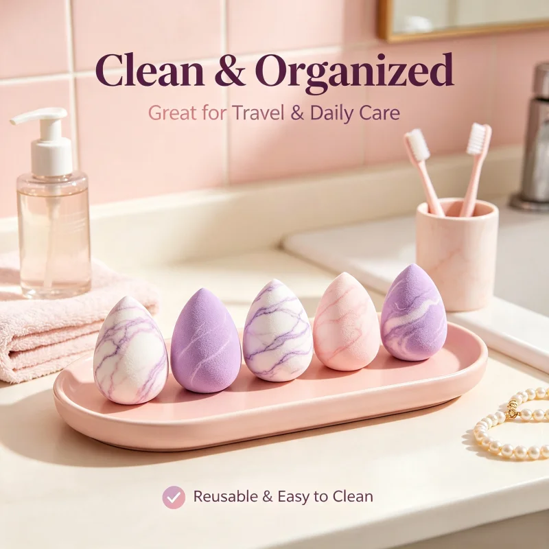 5pcs Mix Makeup Blender Cosmetic Puff Makeup Sponges Cushion Foundation Powder Sponge Beauty Tool for Women Girls Make Up Sponge
