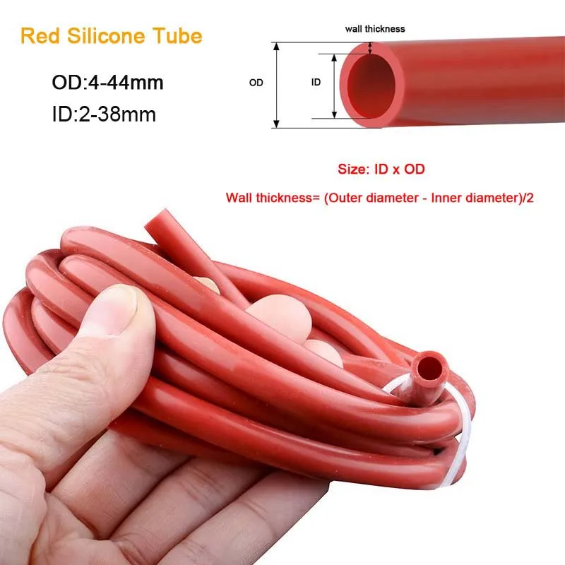 Red Food Grade Silicone Rubber Hose Flexible Nontoxic Silicone Tube ID 2 3 4 5 6 7 8 9 10 12 14 15 16 19 20 25 28 30 32 38mm