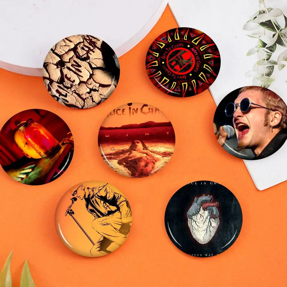 Rock Vintage Band A-Alice In C-Chains Soft Button Pin Bright Printed Icon Gift For Friends Badge Collar Brooch Lapel Pin Metal