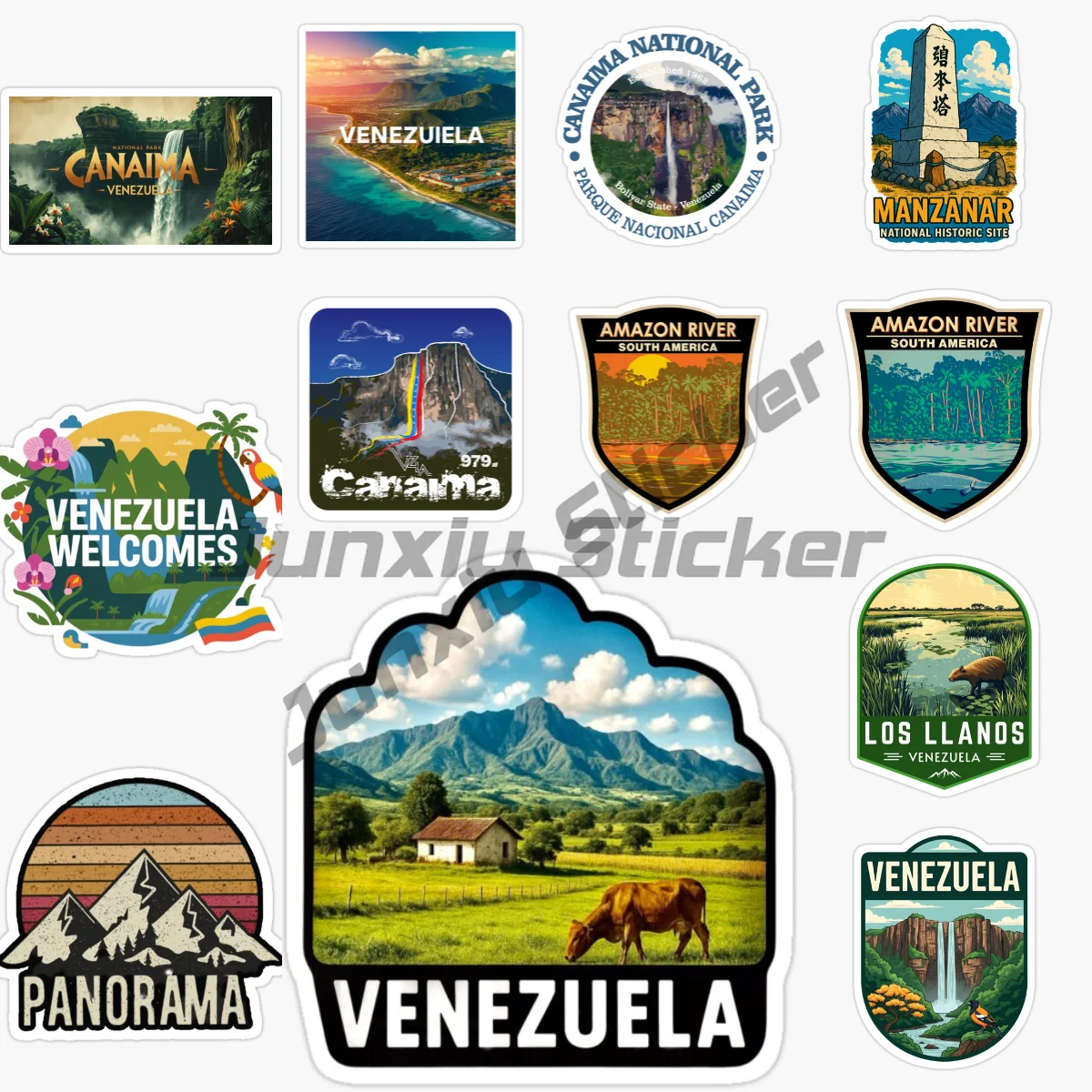 VENEZUELA Flag Scenic Travel Decal Vinyl Car Sticker Car Truck Vehicle Bumper Decal Personalit Car Accessories