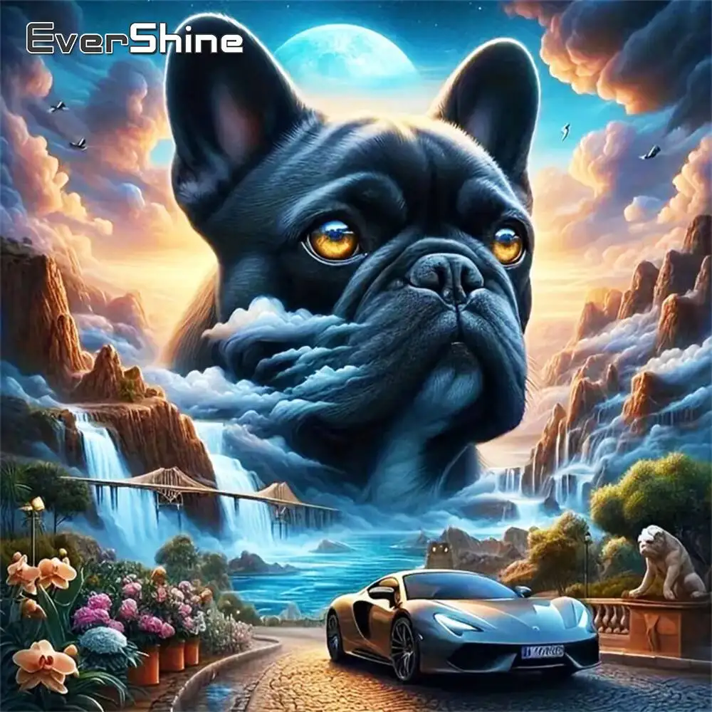 Evershine Hund Diamant Malerei Tier Auto Bild von Strass Diamant Mosaik Berg Handwerk