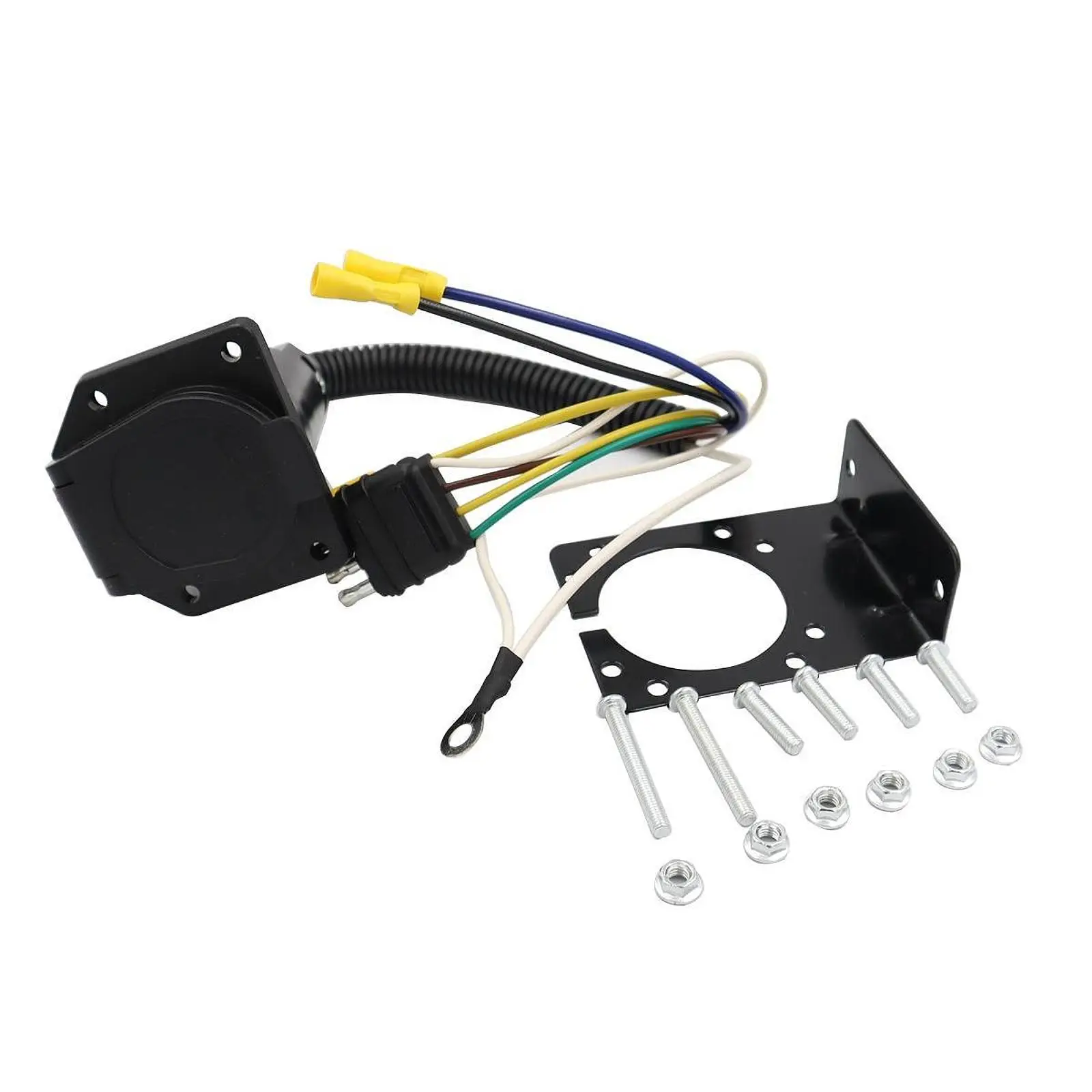 

All-weather Trailer Wiring Harness with Copper PP Build Flat to Blade Connector Kit for Car Caravan Towing Scenarios