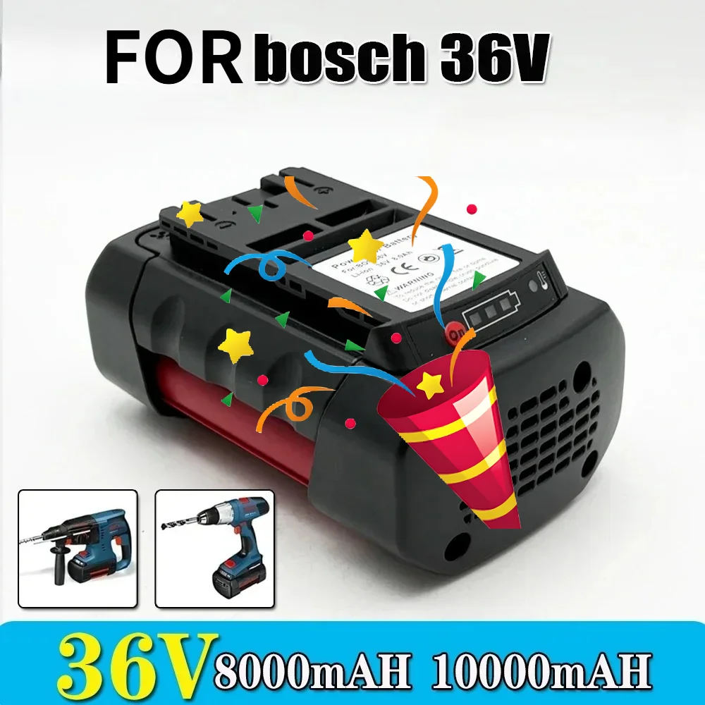 Rechargeable Battery BAT810 BAT836 BAT840 GBH36V-LI Power Tools Replacement Batteries Lithium-Ion for BOSCH 10000mAh 36V Li-ion