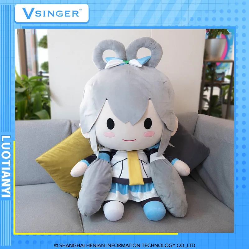 In Stock Original Bilibili Vsinger Luo Tianyi Plush Toys Fufu Dolls 50Cm Kawaii Anime Figurine Collection Toys for Kids Gift