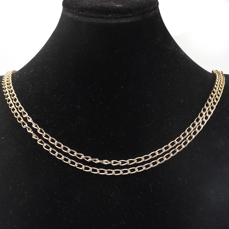 5 Meter/Rolle Gold Silber Farbe Aluminium Kette Metallkette Gliederkette für Schmuckherstellung DIY Armbänder Halskette Schmucksuche – Detail 7