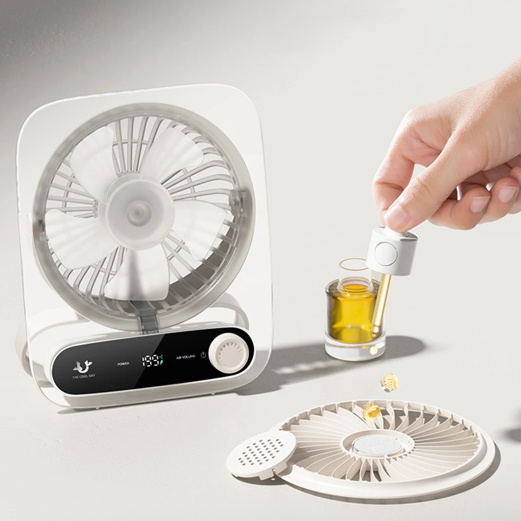 

Ультратонкий настольный вентилятор с зарядкой через USB, портативный настенный бесшумный мини-электрический вентилятор с теплым световым эффектом/режим дыхательного света