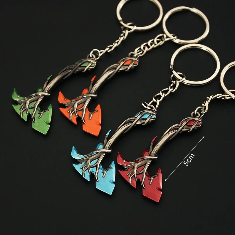 

Wholesale 10PCS/Lot Riot Games Valorant Keychain Gaia Axe 2580VP Metal Keyring Pendant llaveros Toys Jewelry Gamer Gift