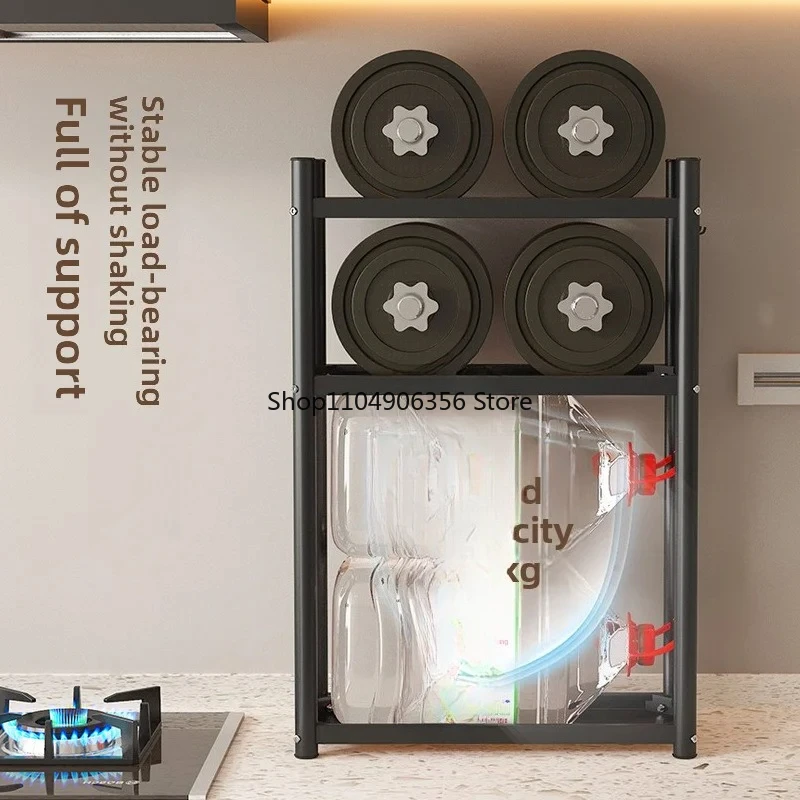 

Стеллаж для хранения микроволновой печи большой емкости, кухонная стойка для приправ с приподнятым дизайном, двухслойная печь, современные аксессуары в стиле минимализм