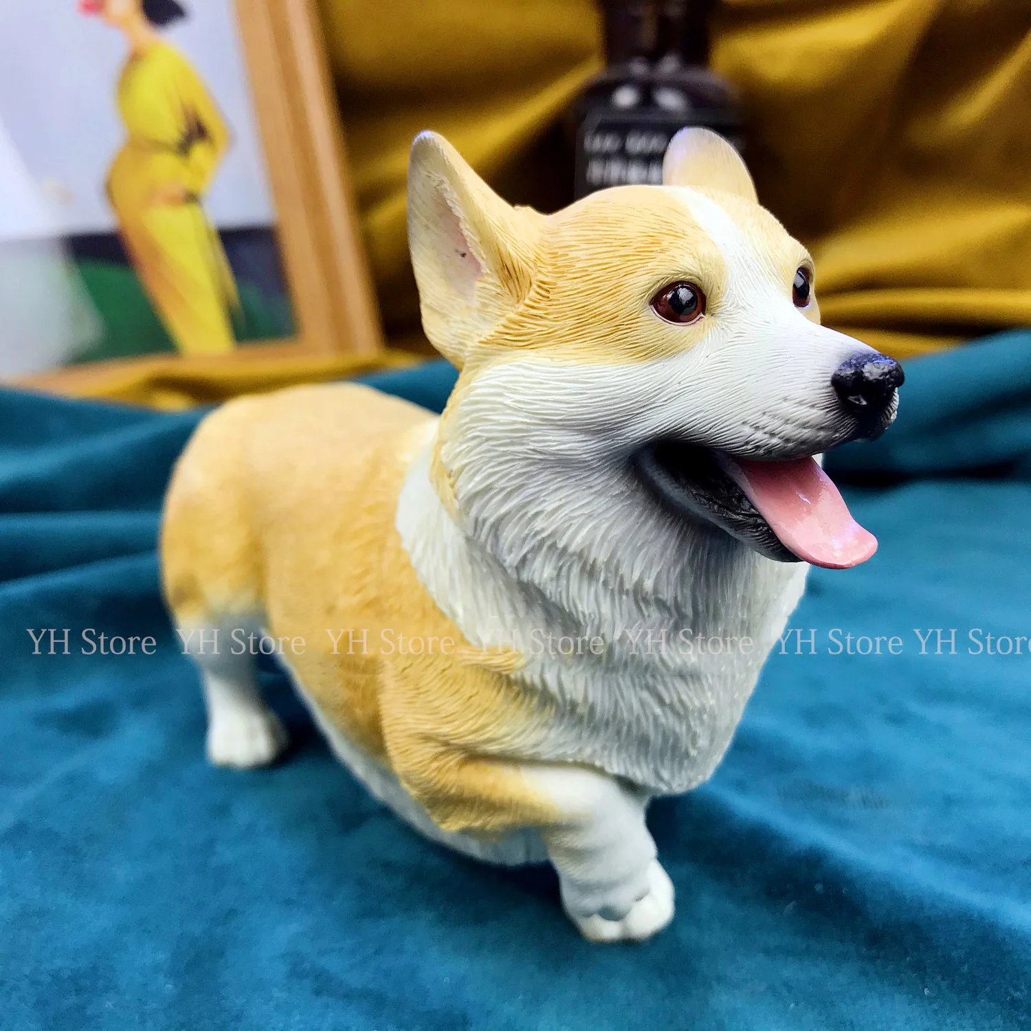 Corgi Dog Resin Casting Mold Plaster Pet Puppy Simulation Resin 3D Dogge Concrete Silicone Mold DIY Home Decoration Candle Tool