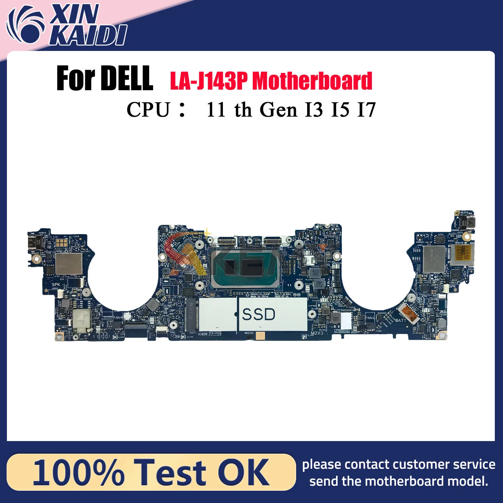 

For Dell XPS 13 9310 Laptop Motherboard GDA30 LA-J143P with I3 I5 I7 CPU 8G/16G/32G RAM 0DXP1F 100% Fully Tested