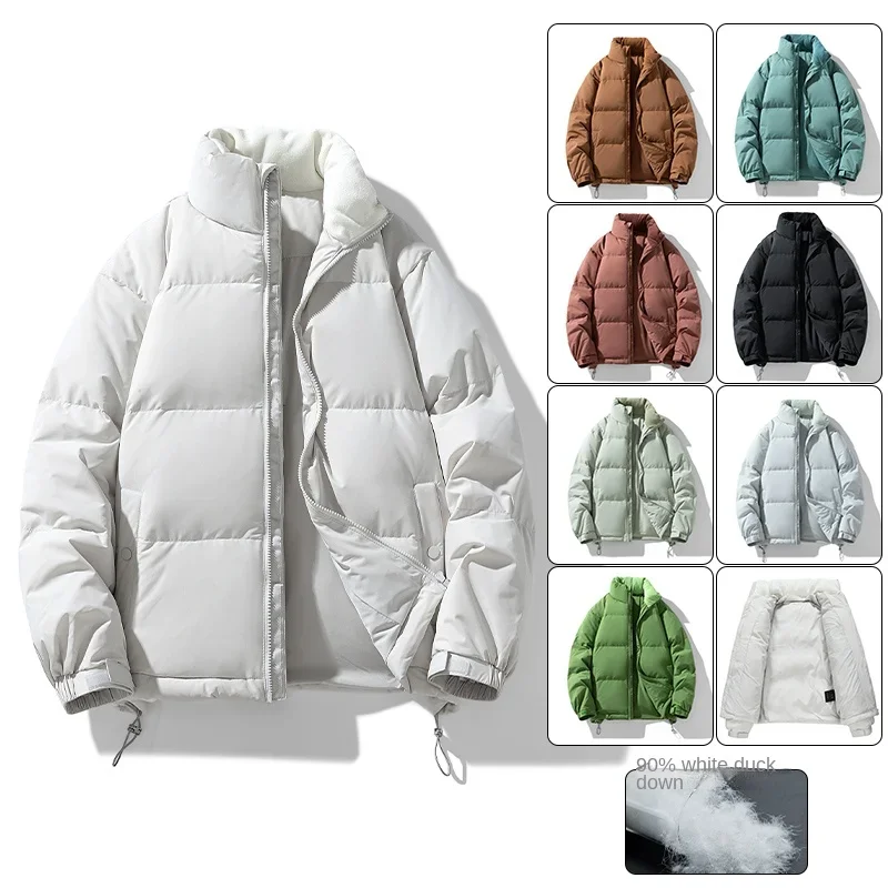 YEAE White Duck Down Jacket 2024 Winter New Couple Clothes Large Size Boys Jacket Coat Men's Men's Bread Clothes