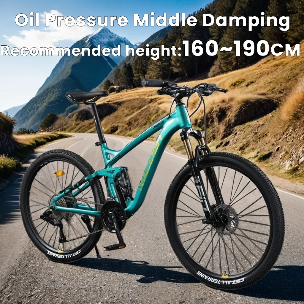 Aluminum soft tail frame mountain bike Oil pressure disc brake full suspension off-road MTB Bicycle 26/27.5 inch 27/30/33 speed