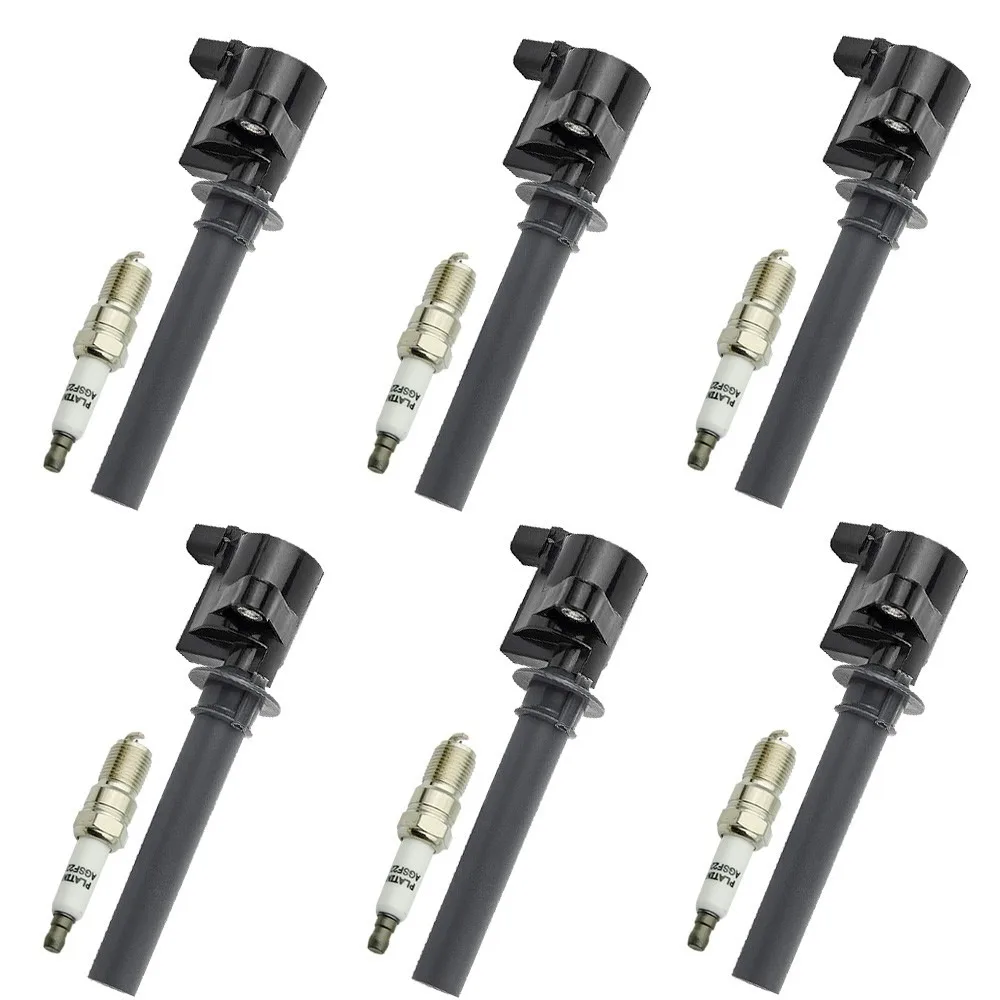 

FD502 Pack 6 Ignition Coil Platinum Spark Plug for 2003-2008 Ford Escape 3.0L V6