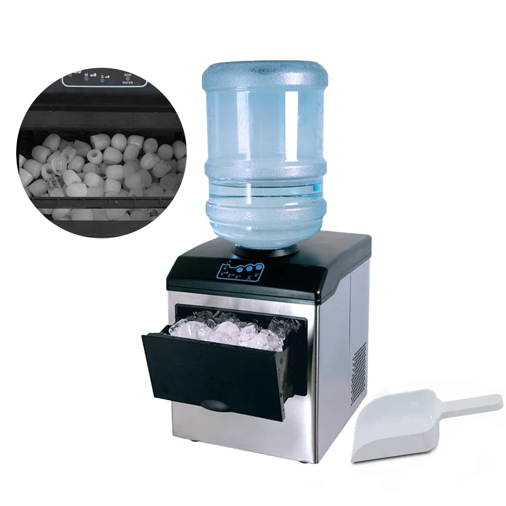 رائجة البيع 22 كجم صانع الثلج الفوري الصغير صانع الثلج المحمولة 180 واط كونترتوب كريستال الثلاجة آلة صنع الثلج صانع مكعبات