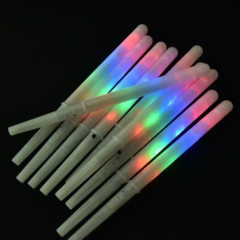 1-6pcs 2024 Colorful LED Glow Sticks Cotton Candy Cones Reusable Glowing Marshmallows Sticks Party Night Glow Boosting Props