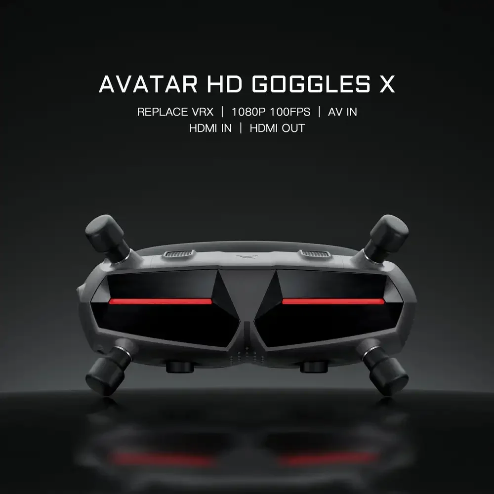 Gogle Avatar Avatar X 1080P/100FPS FOV50 wbudowany Gyro Bluetooth moduł wi-fi 7-26V dla dronów FPV stałopłatowe RC samochody