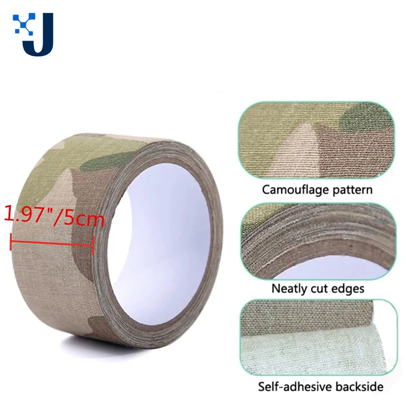 

5M Camouflage Tape Outdoor Duct Camping Stealth Bandage 0.05m x 5m /2inchx196inch WRAP Hunting Waterproof Adhesive Camo Tape