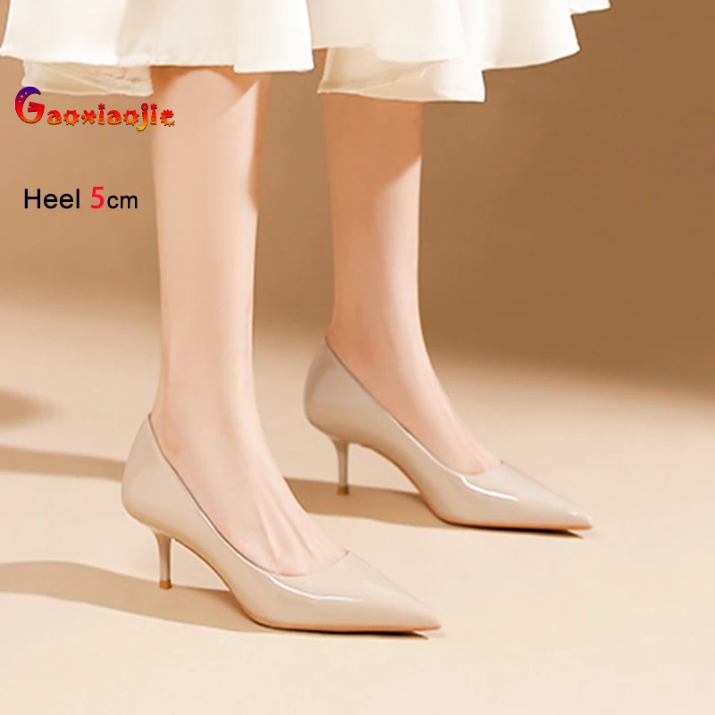 

Simple style Women Pointed Toe High heels 5CM 8CM Stiletto Solid Color Office Career Female Shoes Shallow Versatil Woman Pumps
