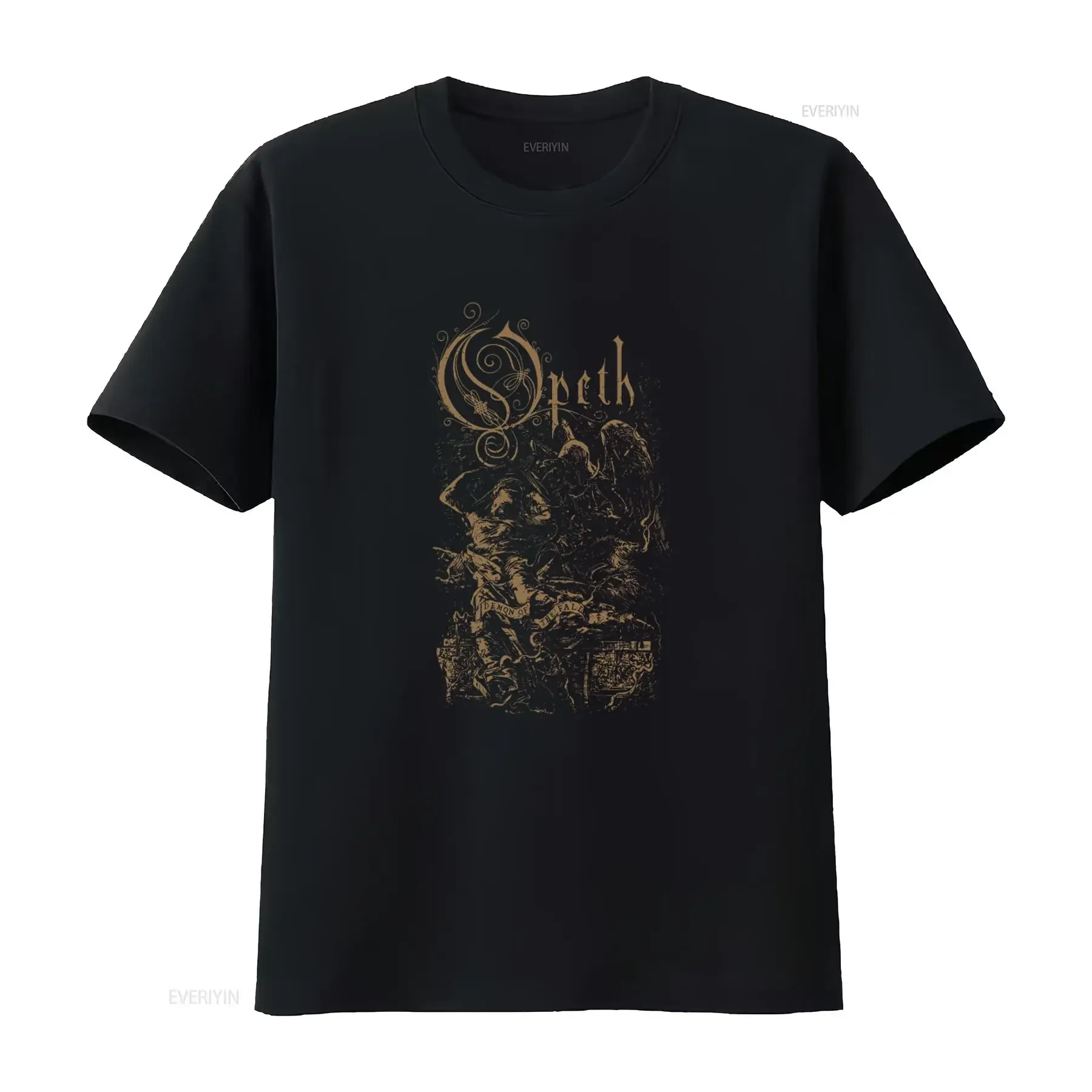 OPETH Demon of the Fall T Shirt Heavy Metal Band Art vintage Washed Comfortable homme Casual Breathable Stylish Versatile