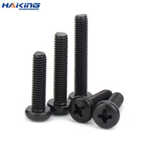 100pcs/lot Cross Recessed Pan Head Screw M1 M1.2 M1.4 M1.6 M2 M2.5 M3 M4 M6 Carbon Steel Black Phillips Machine Screw GRADE 4.8