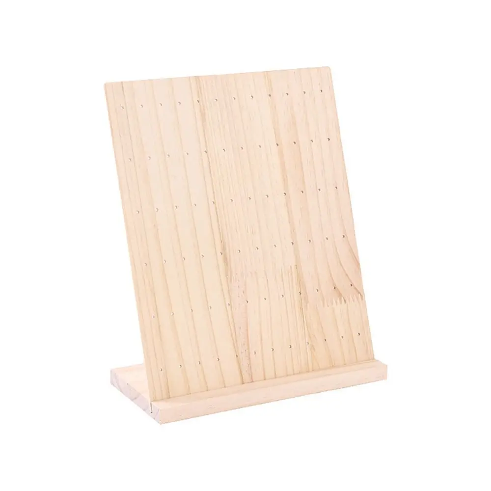 

72 Holes Earring Holder Earring Organizer Earring Hanger Wood Earring Stands Wooden With Base Earrings Display Stand
