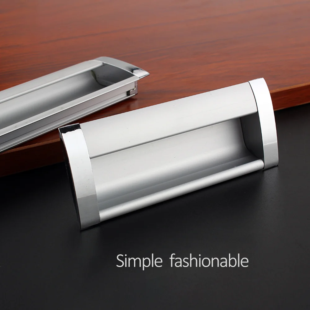 سبائك الألومنيوم المخفية إصبع درج مقبض سحب الأثاث أخفى فلوش راحة جزءا لا يتجزأ من خزانة درج مقبض سحب الأجهزة