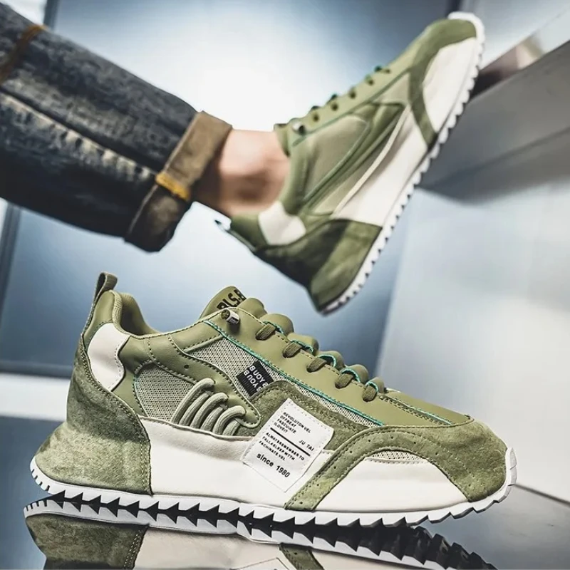 

Summer New Men's Sneakers Casual Ventilate Height Increase Hiking Shoes Teenager Non-slip Shock Absorption Marathon Shoes